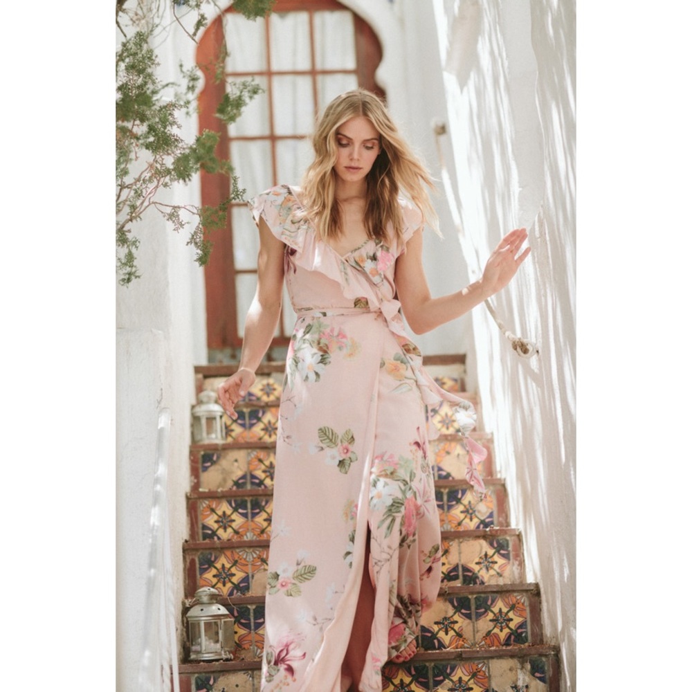 Anthropologie BHLDN Plum Pretty Sugar Blair Wrap Dress - Picture 3 of 10